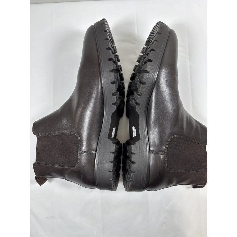 Vince Camuto Men 13 Zavara Lug Chelsea Boots Brown Leather Luxury Classic Office